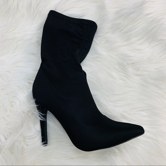 Chic Black Stiletto Ankle Boots - Picture 3 of 6